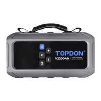 TOPDON V2200 Air 2-en-1 Gonfleur de pneus et démarreur de batterie avec lampe de secours 400 lumens, booster de batterie de voiture, power bank, démarreur de secours