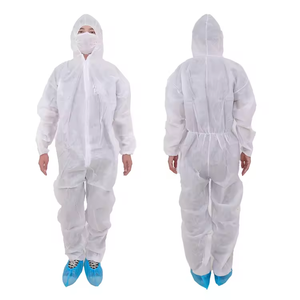 Stock d'usine pas cher <span class=keywords><strong>PP</strong></span> non tissé combinaison vêtements de sécurité jetables blanc noir couleur <span class=keywords><strong>PP</strong></span> combinaisons - Product Image 3