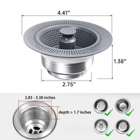 Filtro de fregadero de cocina de un solo cuenco Instalación bajo montaje de acero inoxidable Incluye tapón de drenaje Filtro de drenaje de núcleo Escurridor de rebote