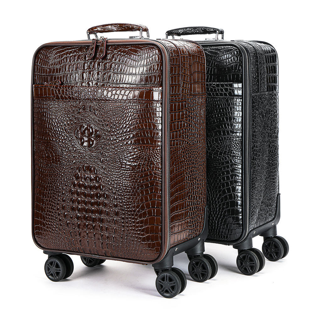 Luxury Crocodile Trolley Bags High End Travel Gear
