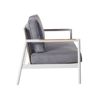 Meubles de salon, canapé deux places en tissu avec structure en métal et coussin, à vendre