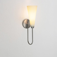 Lampes murales Aisilan haut de gamme en nickel brossé et verre givré blanc jade, décoration de luxe pour hôtel et maison, éclairage mural de chevet