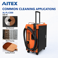 Machine de nettoyage au laser pulsé portable 500W, refroidie par air, machine de nettoyage au laser industrielle pour l'élimination de la rouille des métaux AL-FL-C500