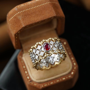 Phong Cách Ý 18K Vàng Vàng Tự Nhiên Pigeon Blood <span class=keywords><strong>Ruby</strong></span> & Kim Cương Tự Nhiên Nhẫn-Cao cấp Thủ Công Hình Bầu Dục Hình Ladies 'Đồ Trang Sức - Product Image 6