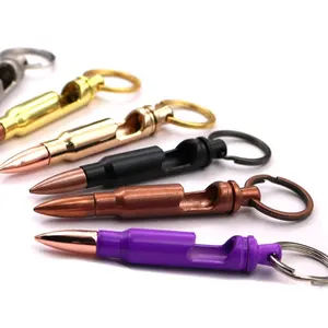 بسعر المصنع شعار مخصص لون مخصص معدنية معدنية زنك سبائك طلقة مفتاح زجاجة مفتاح سلسلة مفاتيح حلقة مفاتيح في المخزون