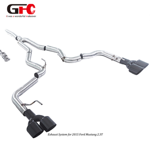 ระบบท่อไอเสีย GFC สำหรับรถฟอร์ด มัสแตง 2.3T ปี 2015 แบบท่อตรงเต็มระบบ ปลายท่อสี่ทาง ขัดเงาแบบกระจก ผลิตจากสแตนเลสสตีล พร้อมท่อแคทแบ็ก - Product Image 4