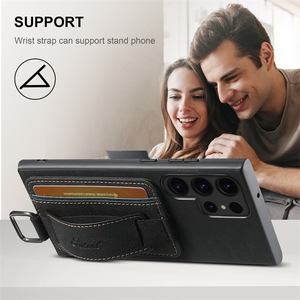 Étui en cuir PU pour <span class=keywords><strong>Samsung</strong></span> <span class=keywords><strong>Galaxy</strong></span> S26 S25 S24 S22 S23 Note 20 Ultra Plus, avec support, dragonne et pochettes pour cartes de crédit - Product Image 3