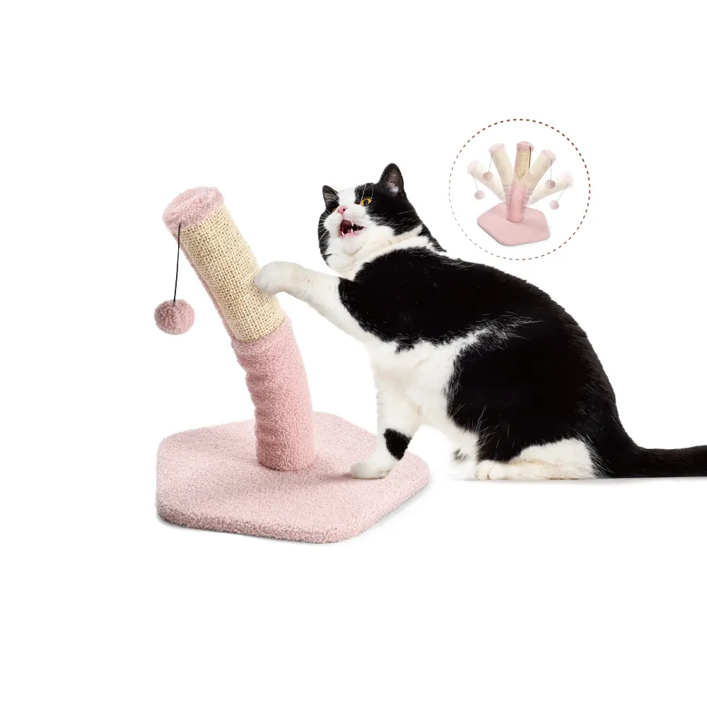 Cat Scratching Post Wholesale Hot Pet Supplies New Design Pink Fun Cat Toy Swing Cat Scratching Pole Post