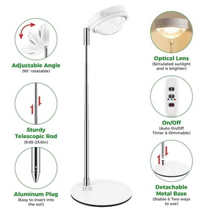 Lampe de culture à spectre complet avec lentille de focalisation pour plantes, fleurs, aquariums et paysages miniatures, réglable en hauteur, haute performance - Product Image 5