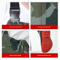Cuissardes de pêche camouflage imperméables et coupe-vent antibactériennes pour hommes, épaissies, monopièces, avec chaussures intégrées, pour le travail et le terrassement