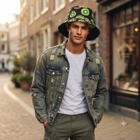 Groothandel Zomer Reversibele Bucket Hats Unisex Digitaal Geprint Polyester Fruitpatroon Buitenreizen Wandel Vissershoed