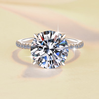 Bague en moissanite à quatre griffes 3 et 5 carats couleur D VVS1 en argent sterling S925, cadeau de fiançailles pour femme, bijoux de luxe raffinés