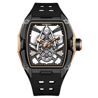 Montre mécanique de qualité supérieure Usine Montre en cristal Mouvement Tourbillon Boîtier en cristal de saphir Montre squelette RM