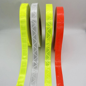 Ruban adhésif réfléchissant jaune fluorescent brillant YS pour application de couture d'avertissement, haute visibilité, matériau PVC - Product Image 5