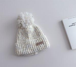 طفل الشتاء الدافئ التزلج محبوك غزل مختلطة طفل قبعة صغيرة بوم بوم محبوك الرياضة مصمم - Product Image 6