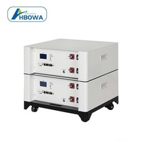 HBOWA sistem LiFePO4, 51.2V 100ah ESS 5KWh 10KWh 15KWh 20KWh ditumpuk baterai LiFePO4