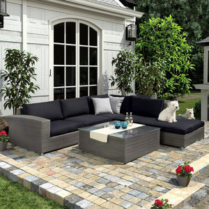 Muebles de exterior modernos para patio de <span class=keywords><strong>Casablanca</strong></span>, juego de sillas de sofá de mimbre para patio, hoteles, parques, granjas, metal duradero - Product Image 1