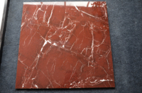 600x600mm Appartement Hall Salon Résistant À L'eau Poli Carrelage En Porcelaine Émaillée Aspect Marbre Rouge Carreaux De Sol En Céramique