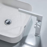 Robinet de lavabo monocommande en laiton massif finition chromée de haute qualité, design moderne, à poser sur le comptoir, monotrou