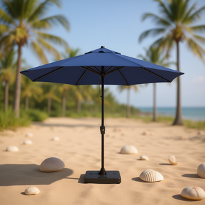 ร่มกันแดดกลางแจ้ง 3 เมตร โพลีเอสเตอร์ ยกด้วยมือ ปรับเอียงได้ โครงอะลูมิเนียม ฐานพลาสติก ใช้สำหรับลานบ้าน ป้องกันรังสียูวี - Product Image 2