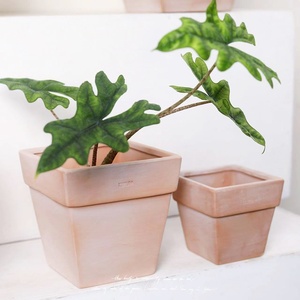 Vaso Quadrato Minimalista in Argilla Rossa Vintage Traspirante per Balcone, Semplice Composizione di Piante Grasse, <span class=keywords><strong>Cactus</strong></span>, Phalaenopsis, Giardino Interno - Product Image 2