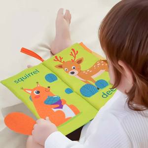 Livre Sensoriel d'Activités en Tissu Doux Personnalisé de Langue Anglaise, Éducatif Précoce pour Bébés - Product Image 1