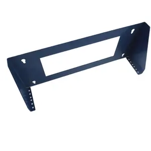 Durable good quality OEM Black powder painted steel 4U vertical wall mount equipment rack bracket