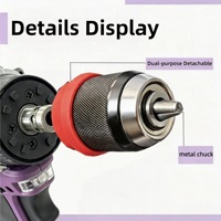 Perceuse/visseuse sans fil à double usage avec moteur sans balais 16,8 V, mandrin à cliquet, batterie lithium-ion, compacte