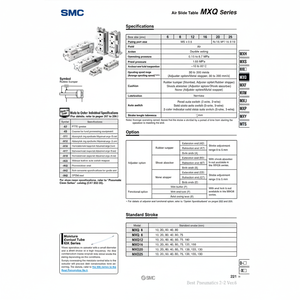 Table coulissante pneumatique SMC Pneumatics MXQ16L-100BSAT pièces pneumatiques - Product Image 1