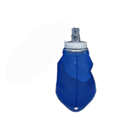 Gourde souple personnalisable avec logo, rouge, réutilisable, portable, pliable, en silicone avec poignée, pour le sport