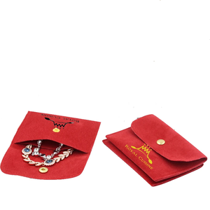 Pochette de luxe personnalisée en velours imprimé avec logo, pour bijoux, avec rabat et fermetures éclair - Product Image 3
