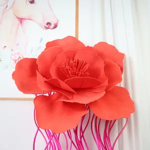 3D mawar simulasi bunga besar perlengkapan pesta mal belanja tampilan jendela dekorasi dinding pernikahan bunga buatan