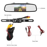 Moniteur de rétroviseur de voiture IPoster 4.3 "+ caméra de plaque d'immatriculation de voiture à 7 LED infrarouges