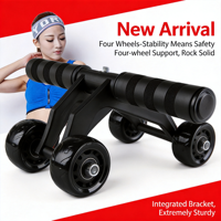 Rouleau abdominal à 4 roues pour hommes et femmes, équipement de fitness pour entraînement abdominal à domicile, entraîneur de crunch abdominal pour le renforcement du tronc