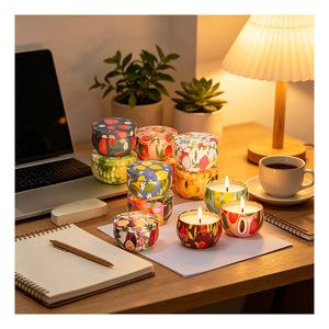 Mini Vela Aromática en Caja de Regalo Personalizada, Portátil, de Lujo, para Viajes, Boutique, Promoción Navideña, Surtido Elegante - Product Image 4