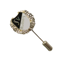 Broche largo personalizado chapado en oro Premium con intrincado diseño azul para profesionales de negocios