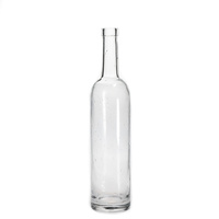 Bouteille en verre transparent vide de 750 ml pour vodka, whisky, vin, spiritueux, avec impression de logo et pulvérisation de couleur, conteneur d'emballage pour spiritueux