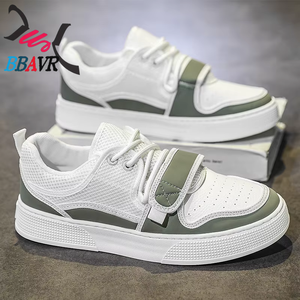 Zapatillas Deportivas de Plataforma con Malla Blanca y Verde para Hombre BBAVR, con Cordones, Punta Redonda, Transpirables, Suela de PVC, para Verano, que Aumentan la Estatura - Product Image 1