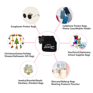 Promosi stok gratis sampel desain kustom kantong rias katun tas perlengkapan mandi kosmetik kanvas dengan ritsleting untuk kemasan kosmetik - Product Image 5
