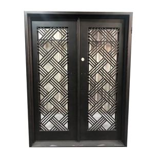 Proveedor de China, puerta de acero de seguridad elegante, puertas de entrada frontal de hierro forjado individuales decorativas - Product Image 5