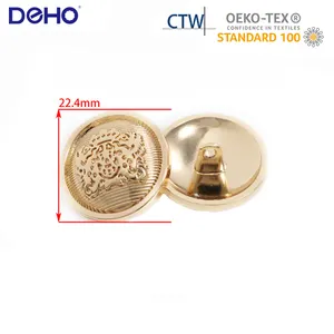 Botones personalizados de moda para ropa, botones metálicos de Metal dorado de 18 MM con diseño de logotipo