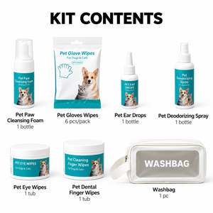Kit <span class=keywords><strong>de</strong></span> <span class=keywords><strong>Limpieza</strong></span> para Mascotas 6 en 1 con Bolsa <span class=keywords><strong>de</strong></span> Lavado para <span class=keywords><strong>Perros</strong></span> y Gatos, Set <span class=keywords><strong>de</strong></span> Higiene y Aseo, Marca Privada - Product Image 2