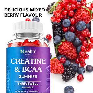 Private Label <b>Creatine</b> Gummies 5000mg Mixed Berry Flavor Muscle Growth Strength Recovery Workout Pre Post Vegan Supplement OEM - Product Image 6