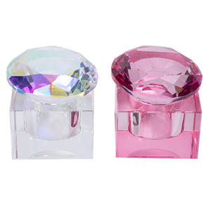 أظافر زجاجية شفافة مربعة أداة فنية أكريليك فرشاة منظف Dappen لغسيل الأطباق الزجاجية قلم غسيل كريستال - Product Image 4