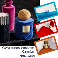 Flacon de parfum de luxe en velours enduit, cylindrique carré, 50 ml, 100 ml, avec emballage en boîte