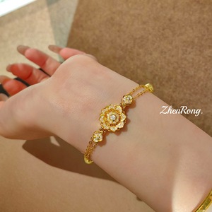 Pulsera de Plata 925 Bañada en Oro para Mujer con Circonita Cúbica Brillante, Cadena Estilo Tenis, Proveedor Mayorista, En Stock, Listo para Enviar - Product Image 1