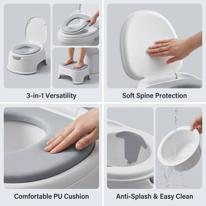 Chaise <span class=keywords><strong>de</strong></span> <span class=keywords><strong>toilette</strong></span> pour bébé 3 en 1 antidérapante en PU facile à transporter et à nettoyer avec protection anti-éclaboussures pour les garçons et les filles pour l'apprentissage <span class=keywords><strong>de</strong></span> la propreté - Product Image 3