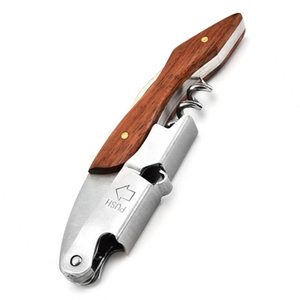 HXY定制白盒式葡萄酒开瓶器现代双铰链杠杆不锈钢木制开瓶器红木品牌酒吧工具 - Product Image 5