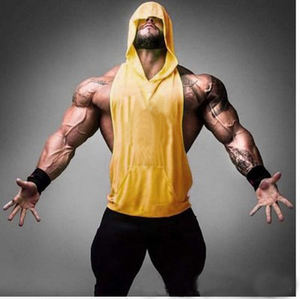 Canotta Estiva Casual in Cotone con Cappuccio Personalizzata per <span class=keywords><strong>Uomo</strong></span>, Traspirante, ad Asciugatura Rapida, Ecologica, Anti-Pilling, per Bodybuilding e Muscoli - Product Image 2