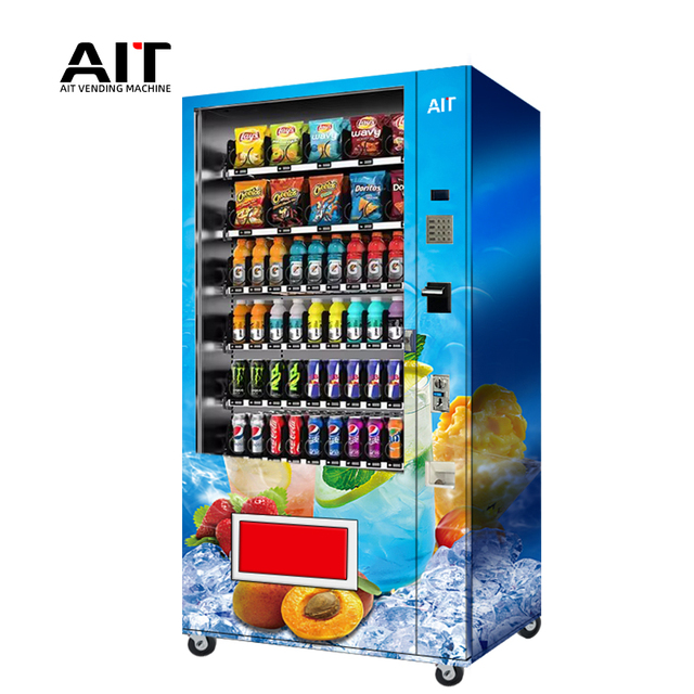 24-Hour Unmanned Beverage and Snack Dispenser Vending Machine with SDK Function Accepting Coin QR Code Token Payments